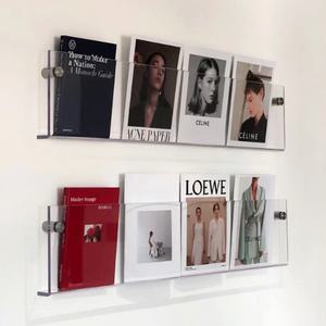 무타공선반장식장 아크릴 무타공 벽 벽에 붙이는 걸이 책 꽂이 책장 투명 500mm