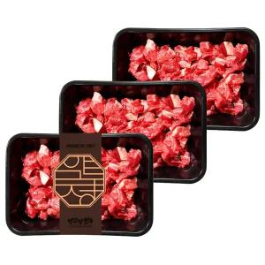 [냉장] 1++ 투뿔 한우 국거리용 600g (200gx3) 세절 요리용 국물용 미역국 떡국 마장동 정육 목심 설도 설깃 프리미엄 국내산 소고기 캠핑 홈파티 명절 생신 선물 추천