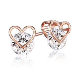 [끄란느] 14K GF 볼드 큐빅 하트 귀걸이 C24EGF201