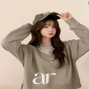 (레이어드룩/핏예쁨) 포트리 딥브이넥 루즈핏 맨투맨 ts4365