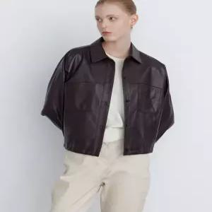 닥스 여성 24FW [클리어런스][양가죽] 와인 셔켓형 가죽 자켓 DLCO4D877D2