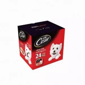 시저 애견 캔사료 쇠고기 100g x 24개입 소고기 강아지 애완견 반려견 습식 간식 사료