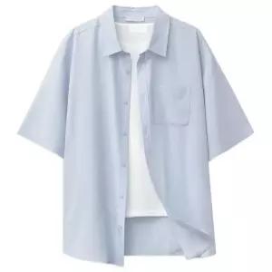 [탑보이][탑보이] 솔리드 링클프리 오버핏 스판 반팔셔츠 (TC038)