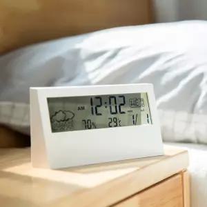 스탠드 날씨온도 디지털 탁상시계 전자 알람시계