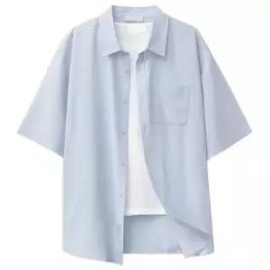 솔리드 링클프리 오버핏 스판 반팔셔츠 TC038)