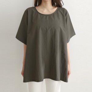 여성 여름 바스락 나일론 A라인 훌 반팔 티셔츠 TS0828S 빅사이즈 루즈핏