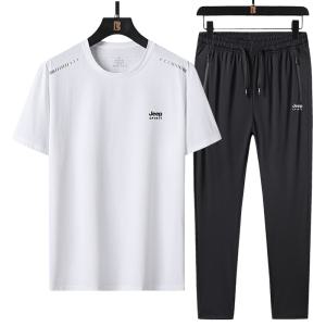JEEP SPIRIT 반팔 트레이닝복 남성 루즈 캐주얼 여름 얇은 트레이닝 세트