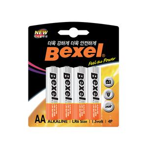 벡셀 AA 알카라인 건전지 4개 입 (LR6)  리모컨 시계 도어락 장남감 배터리 ok