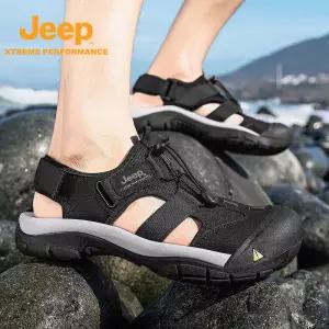 JEEP 여름 아웃도어 트레킹 캠핑 데일리 샌들 남성용 바오터우 해변화