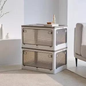 [아이윤]접이식 리빙박스 대형 폴딩 펜트리 수납함 옷 이불 정리함 55L