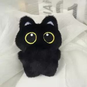 검정 고양이 전신 인형 키링 캐릭터 가방고리 귀여운 열쇠고리 학생 선물 추천 큰눈 10cm