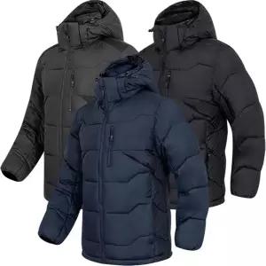 [디바옴므]배색 포인트 후드 탈부착 경량 하프 패딩 점퍼