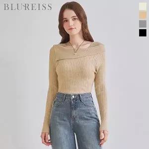 [신세계라이브쇼핑][블루레이스] 오프숄더 슬림 골지 니트_B5F1KT2151