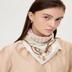 닥스 액세서리 25FW [SILK100%] DD 세인트바넷 체인 패턴 실크 사각 스카프 DCSC5F671IV