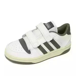 아디다스 키즈 브레이크 스타트 벨크로 C 아동 주니어 운동화 신발 화이트카키 JQ0095