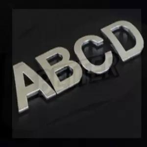 1P 입체 이니셜문자 은색 문자스티커 입체글씨