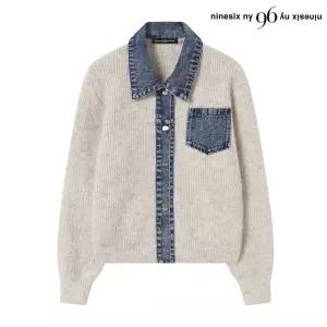 [롯데백화점]르샵. 데님 배색 카라 포켓 니트 가디건 (NP4CK006L0)