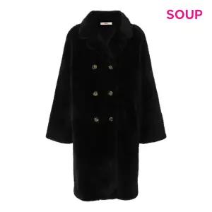 [롯데백화점]SOUP 퍼 빅 카라 더블 버튼 롱 코트 (S5ALC01)