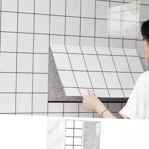 벽 타일 시트지 주방 욕실 인테리어 접착식 타일 시트지 방수 대리석 화이트 스티커 데코 벽지 자가 벽면