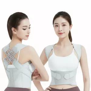 바디사랑 자세교정밴드 어깨 라운드숄더 바른자세 거북목 허리 보호대 복대 교정기 그레이