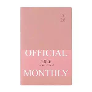 (핑크무스) 인디고 다이어리 2026 오피셜 열두달 B6 먼슬리 스케줄러 (날짜형 32절 월간) 업무용 /2026년