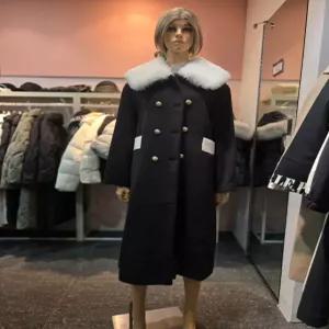 [에고이스트] 루즈핏 리얼 퍼 카라 더블 코트  EP4WC-161