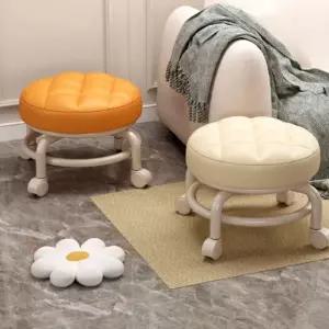 그란데로자 큐트 미니 의자 스툴 원형 둥근 보조 인테리어 예쁜 등받이없는 바퀴 달린