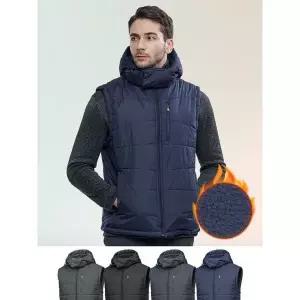 [이지바이] 핫블록 남성 플리스 안감 후드 패딩 조끼 M5WV19 _P376244533