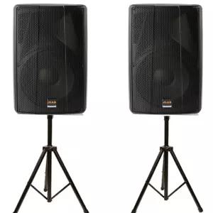 제이랩 JPS-1500 400W 15인치 스피커 2개 + 스탠드  설교 라이브 공연 강의 행사용 댄스