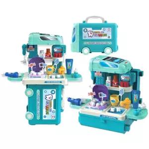 치과 병원놀이 모양 가방을 3in1 역할놀이 버스 펼쳐보세요