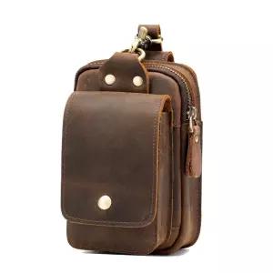 남성벨트백 소가죽 파우치조깅 휴대폰 미니 허리색 등산 힙색