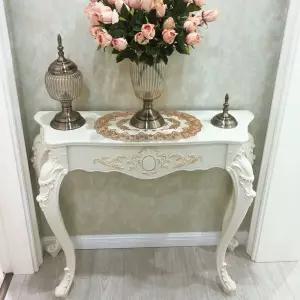 프로방스 엔틱 콘솔 현관장 반달 유럽식 90cm 복도 테이블