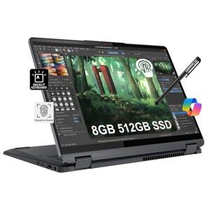 레노버 아이디어패드 코어 배터리 512GB 9시간 SSD) 11가지 FHD 모드에서 RAM, 플렉스 i3-1215U, 웹캠, 홈 지문, 승리 FHD+ 투인원 터치스크린, S 펜, 8GB 인텔 IST 백라이트, 5i 컨버터블, 노트북(14인치 수명,