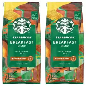 스타벅스 브렉퍼스트 프리미엄 사무실 블렌드 미디엄 로스트 커피원두 홀빈(분쇄안함) 200g 2개