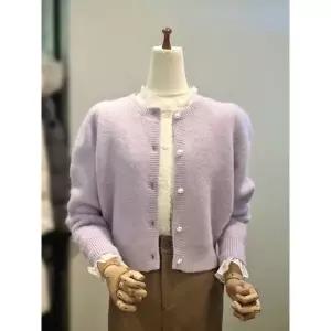 갤러리아 ab.f.z 라운드넥 앙고라 퍼프 가디건 ACA1HY39A