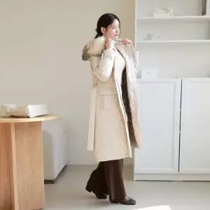 [최초가 399 900원]헤이즈 라쿤퍼 헝가리 롱 구스다운 코트