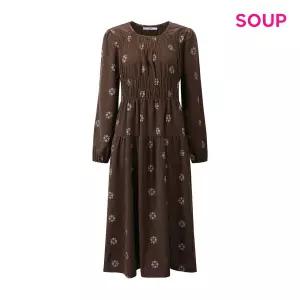 [롯데백화점]SOUP 라운드넥 링클 에스닉 원피스 S61OP06