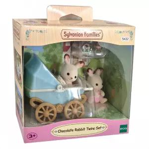 실바니안패밀리 쵸콜릿토끼 쌍둥이유모차 어린이 동물 인형 피규어 장난감 선물