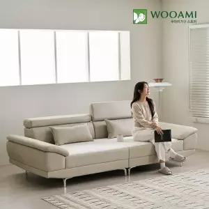 우아미가구 서온 4인용 가죽 황토볼 온열 온도조절 흙소파