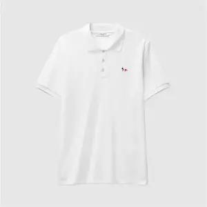 메종키츠네 트리컬러 폭스 패치 폴로 반팔 티셔츠 AM00200KJ7002 WH