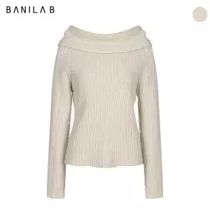 케이프 오프숄더 골지 니트