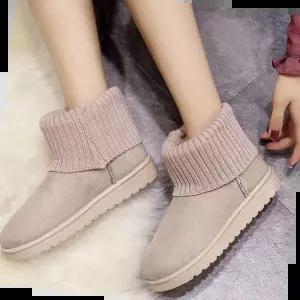 앵글부츠 캐주얼 여성 겨울 따뜻한 니트 방한 숏부츠 신발 슈즈