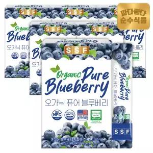 순수식품 유기농 착즙 100% 블루베리즙 주스 스틱 6박스(84포) / 안토시아닌 오가닉 퓨어 블루베리