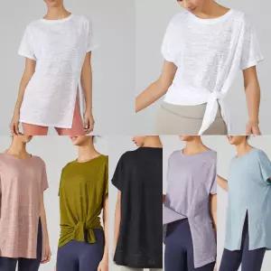 [청복유한]앞루즈핏속건요가반팔 요가복 상의 팬츠 여성 겨울 운동복 츄리닝 특수 트레이닝 트레이닝 트레