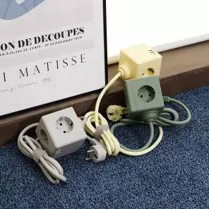 에코너 MT02 멀티탭 큐브 USB 타워형 고용량 디자인 멀티 콘센트 릴선형 1.8M_