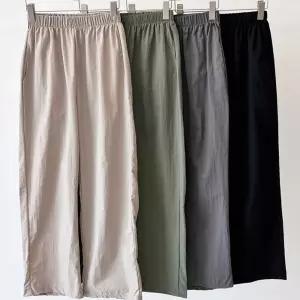 바스락 와이드 허리 밴딩 시원 경량 여름 편한 바지 여성스판 여자슬랙스 가을