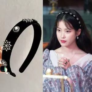 벨벳 크리스탈 루나 호텔 아이유 머리띠 가을 델 겨울 화관머리띠 큐빅머리띠