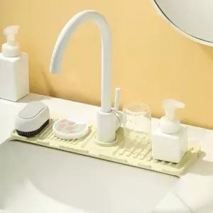 실리콘 세면대 수전패드 물고임방지 싱크대 물받이매트 자동배수 물때차단