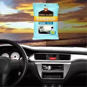 10매 차량용 유리세정제 티슈 자동차 유리창 클리너/기름때/스프레이형/불스원/세정액/외부/제거/다용도