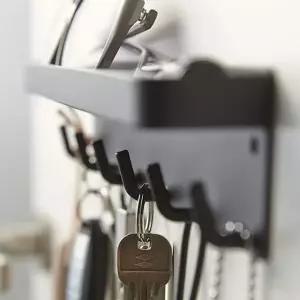 리빙 다용도 무타공 키링 자석 현관문 선반